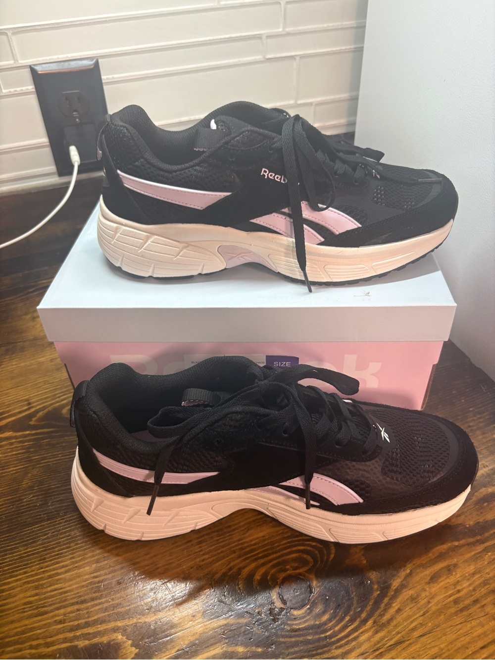 Reebok Black And Lavender Sneakers Size 11